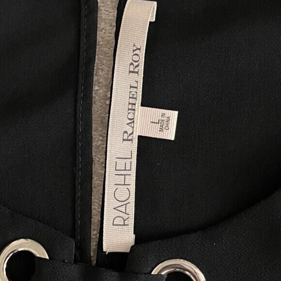 Rachel Rachel Roy Womens Black Sleeveless Pullover Blouse Top Size L Side Slit - Picture 5 of 7